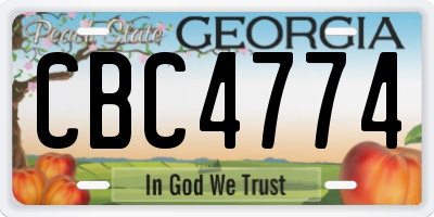 GA license plate CBC4774