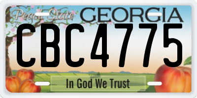 GA license plate CBC4775