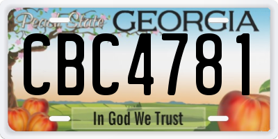 GA license plate CBC4781