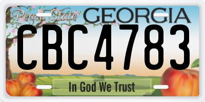 GA license plate CBC4783
