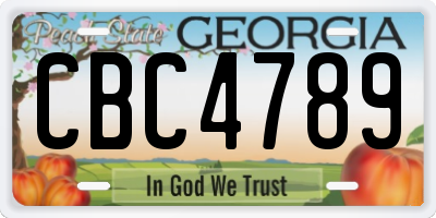 GA license plate CBC4789