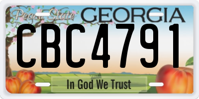 GA license plate CBC4791