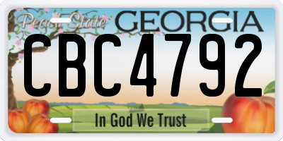 GA license plate CBC4792