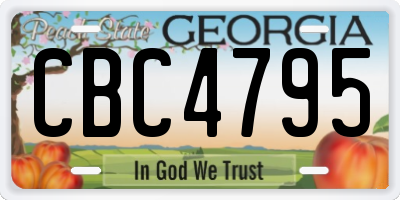 GA license plate CBC4795