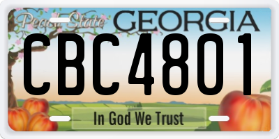 GA license plate CBC4801