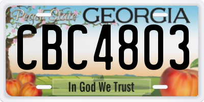 GA license plate CBC4803