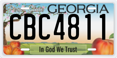 GA license plate CBC4811