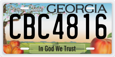 GA license plate CBC4816