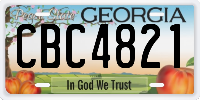 GA license plate CBC4821