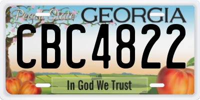 GA license plate CBC4822