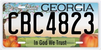 GA license plate CBC4823