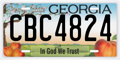 GA license plate CBC4824