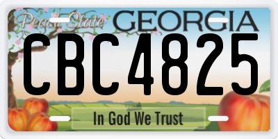 GA license plate CBC4825