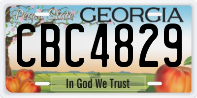 GA license plate CBC4829