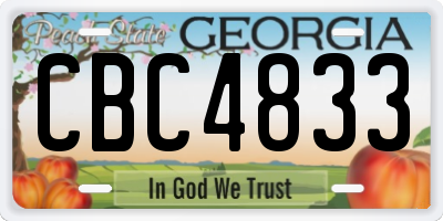 GA license plate CBC4833