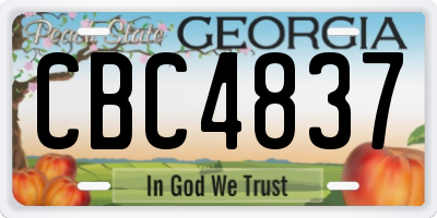 GA license plate CBC4837