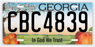 GA license plate CBC4839