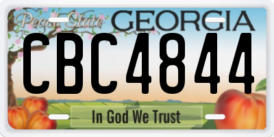 GA license plate CBC4844