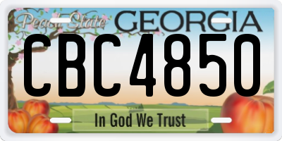 GA license plate CBC4850