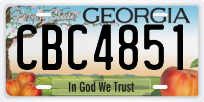 GA license plate CBC4851