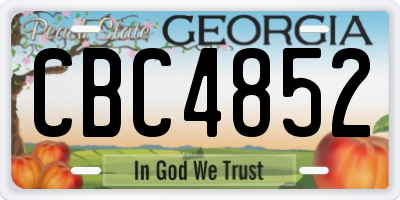 GA license plate CBC4852