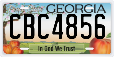 GA license plate CBC4856
