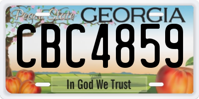 GA license plate CBC4859
