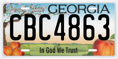 GA license plate CBC4863