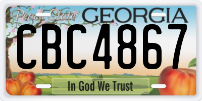 GA license plate CBC4867