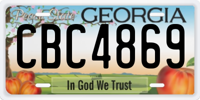 GA license plate CBC4869
