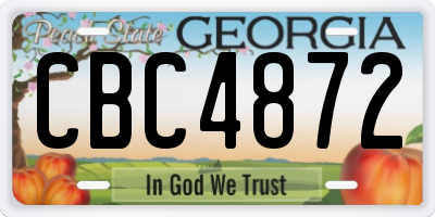 GA license plate CBC4872