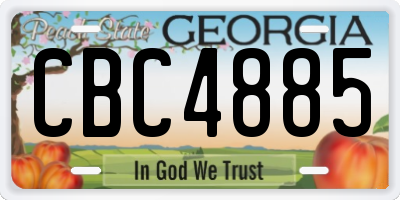 GA license plate CBC4885