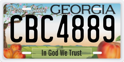 GA license plate CBC4889