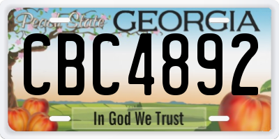 GA license plate CBC4892
