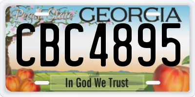 GA license plate CBC4895