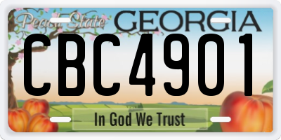 GA license plate CBC4901