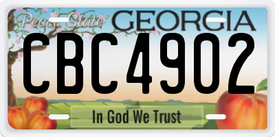 GA license plate CBC4902