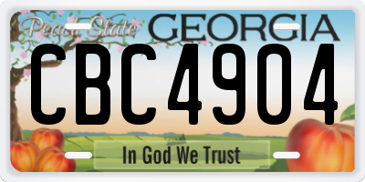 GA license plate CBC4904