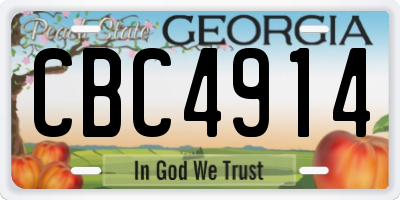 GA license plate CBC4914