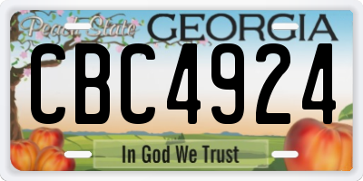 GA license plate CBC4924