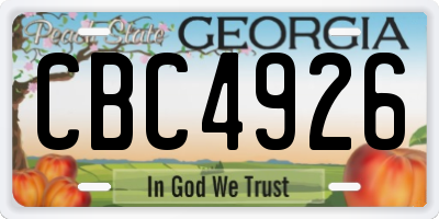 GA license plate CBC4926