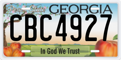 GA license plate CBC4927