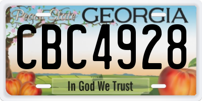 GA license plate CBC4928