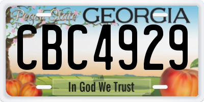 GA license plate CBC4929