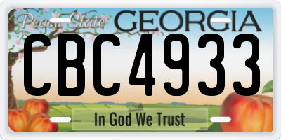 GA license plate CBC4933