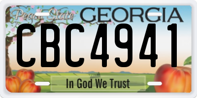 GA license plate CBC4941