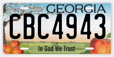 GA license plate CBC4943