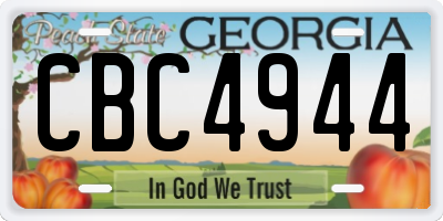 GA license plate CBC4944