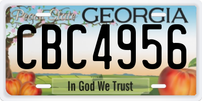 GA license plate CBC4956