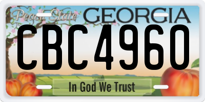 GA license plate CBC4960